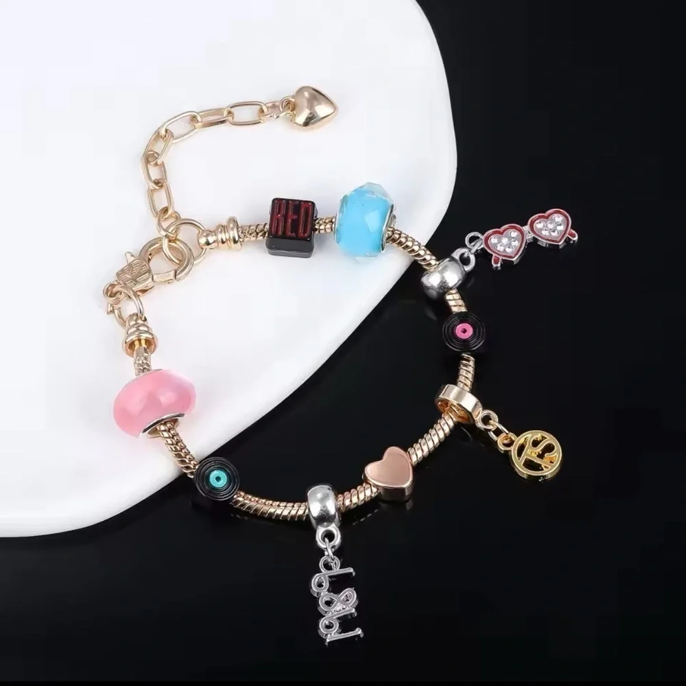 925 Sterling Silver Plated Taylor Swift swifter Theme Charm Bracelet